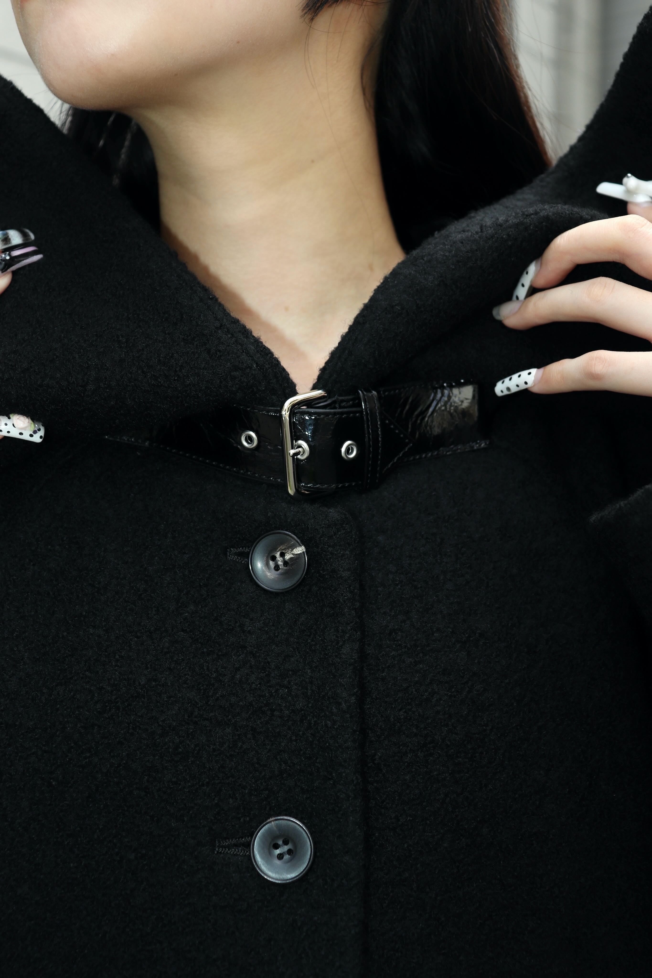 FETICO(フェティコ)のBoucle wool cape coat BLACKの通販｜PALETTE art