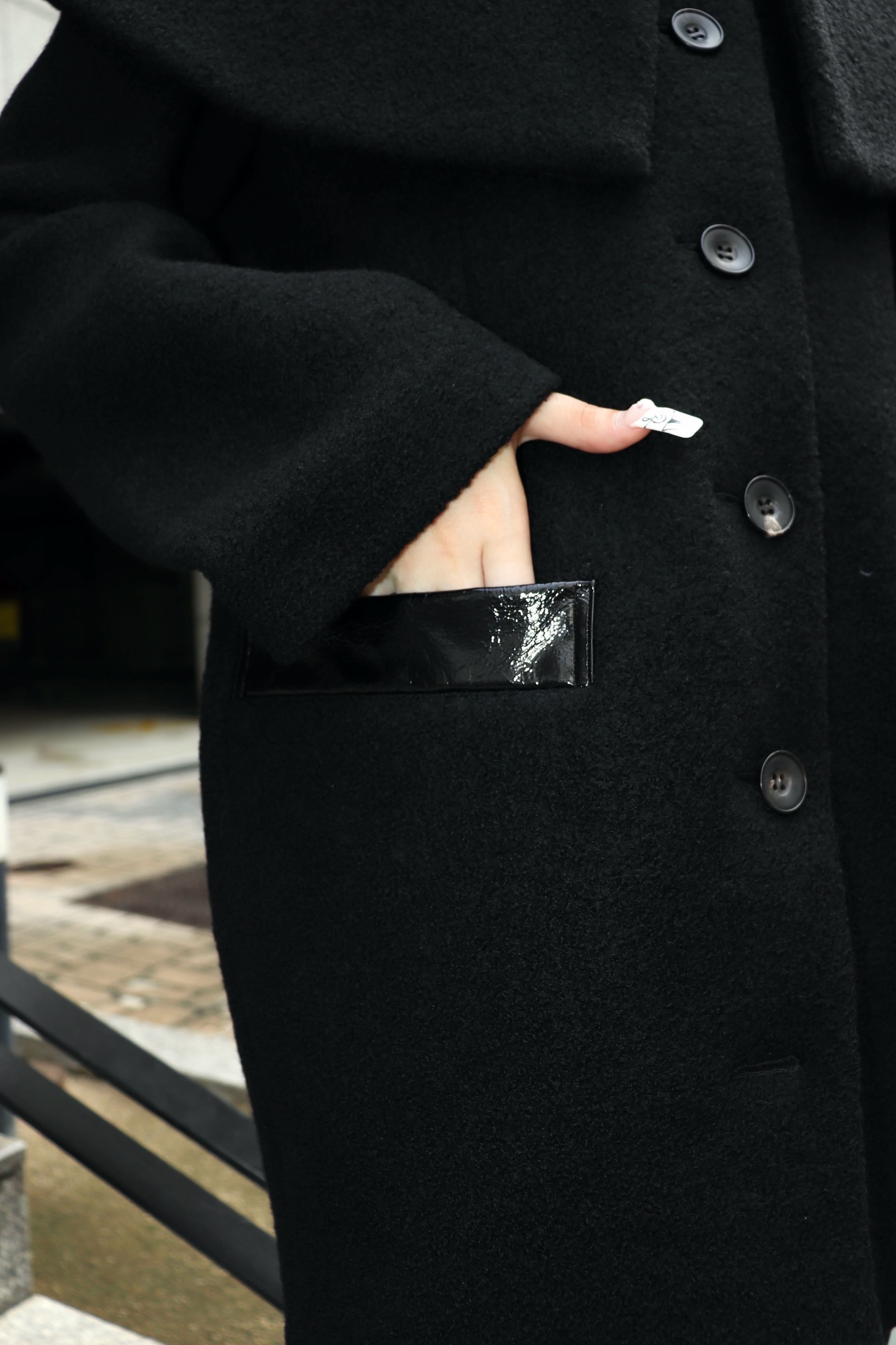 FETICO(フェティコ)のBoucle wool cape coat BLACKの通販｜PALETTE art