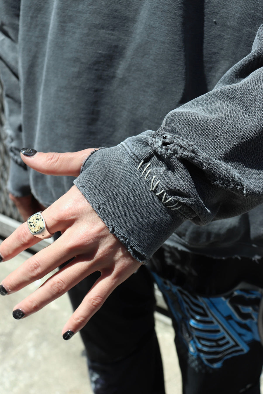 MINUS  Inactive Crew Sweat With Repaired