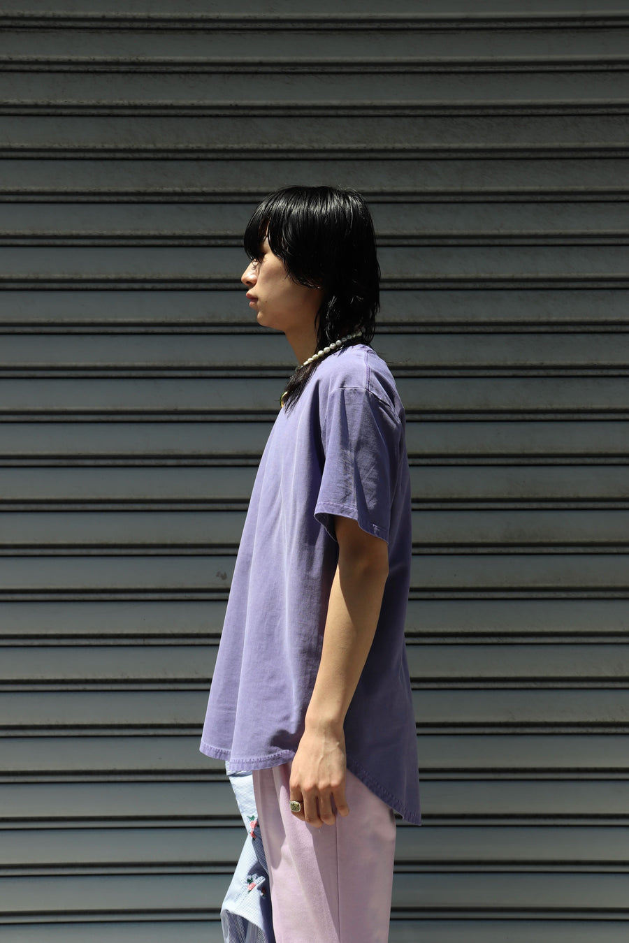 soe  Over Dye Round Hem Tall Tee(FADED PURPLE)