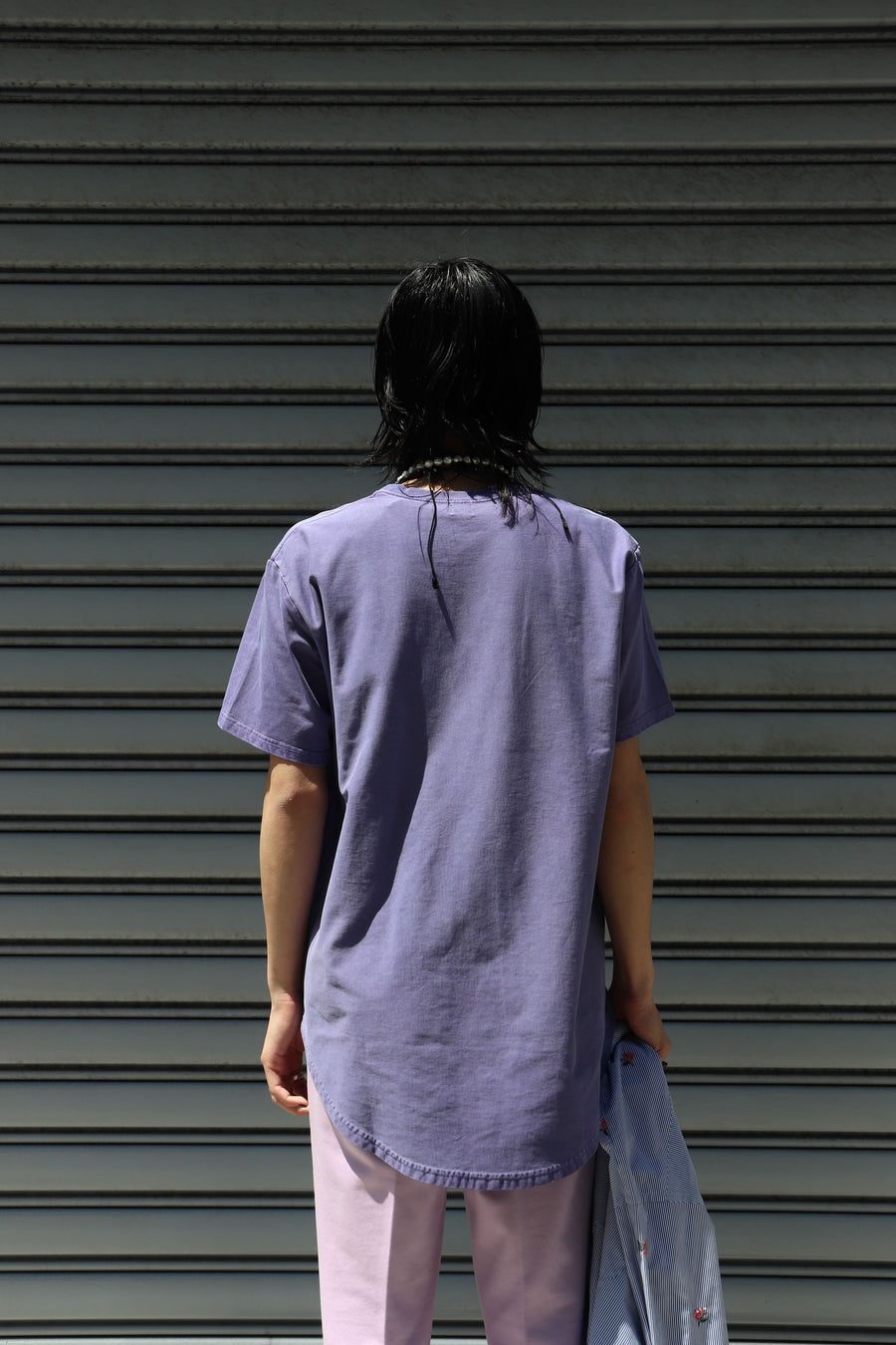 soe  Over Dye Round Hem Tall Tee(FADED PURPLE)