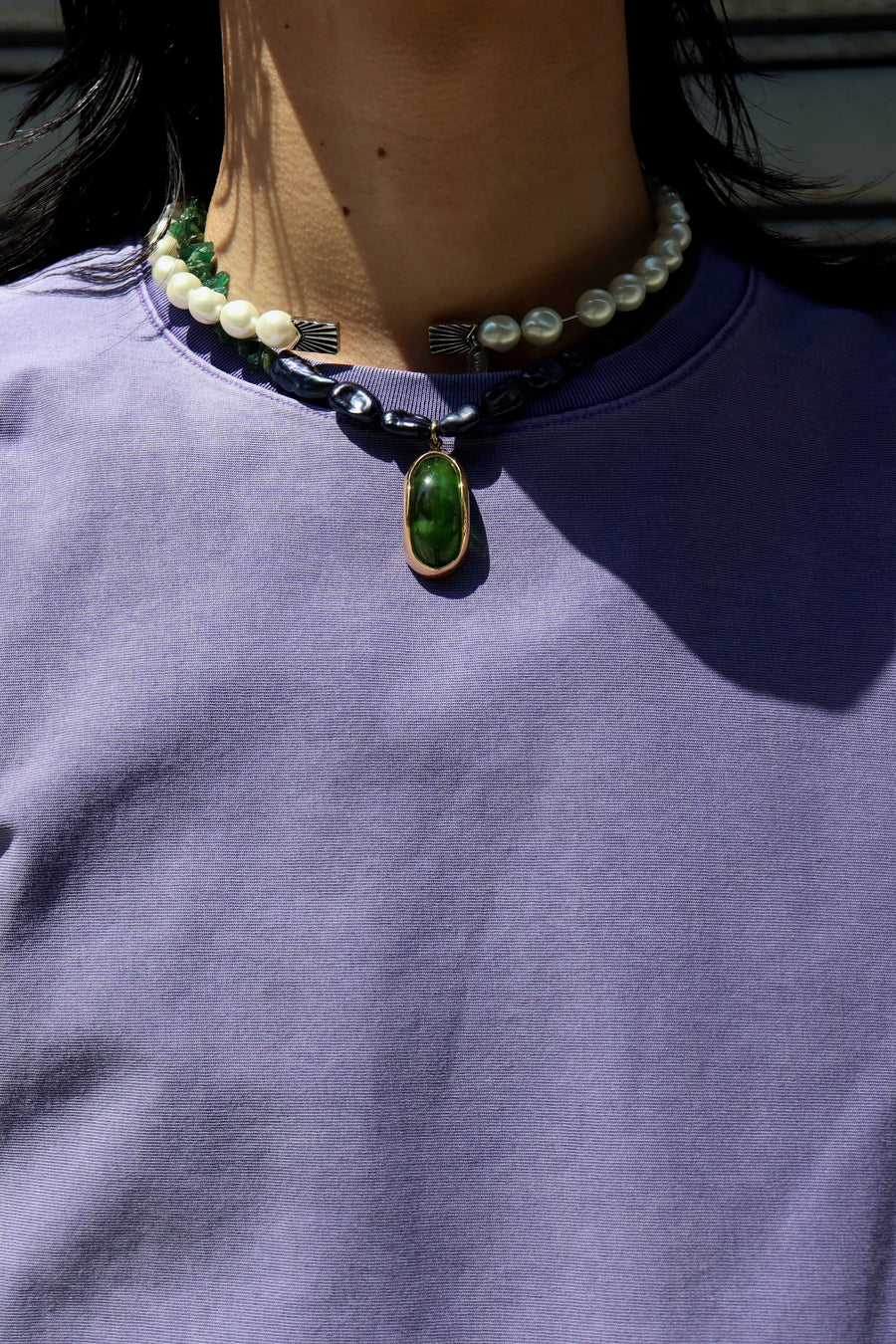 soe  Over Dye Round Hem Tall Tee(FADED PURPLE)