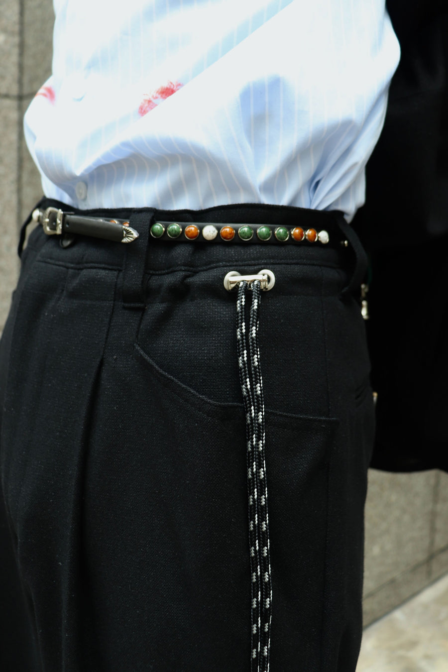 TOGA(トーガ)のStone leather belt BLACKの通販｜PALETTE art aliveの