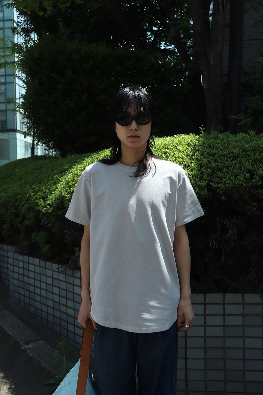 soe  Over Dye Round Hem Tall Tee(FADED L.PINK)