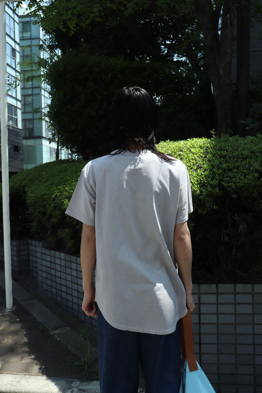 soe  Over Dye Round Hem Tall Tee(FADED L.PINK)