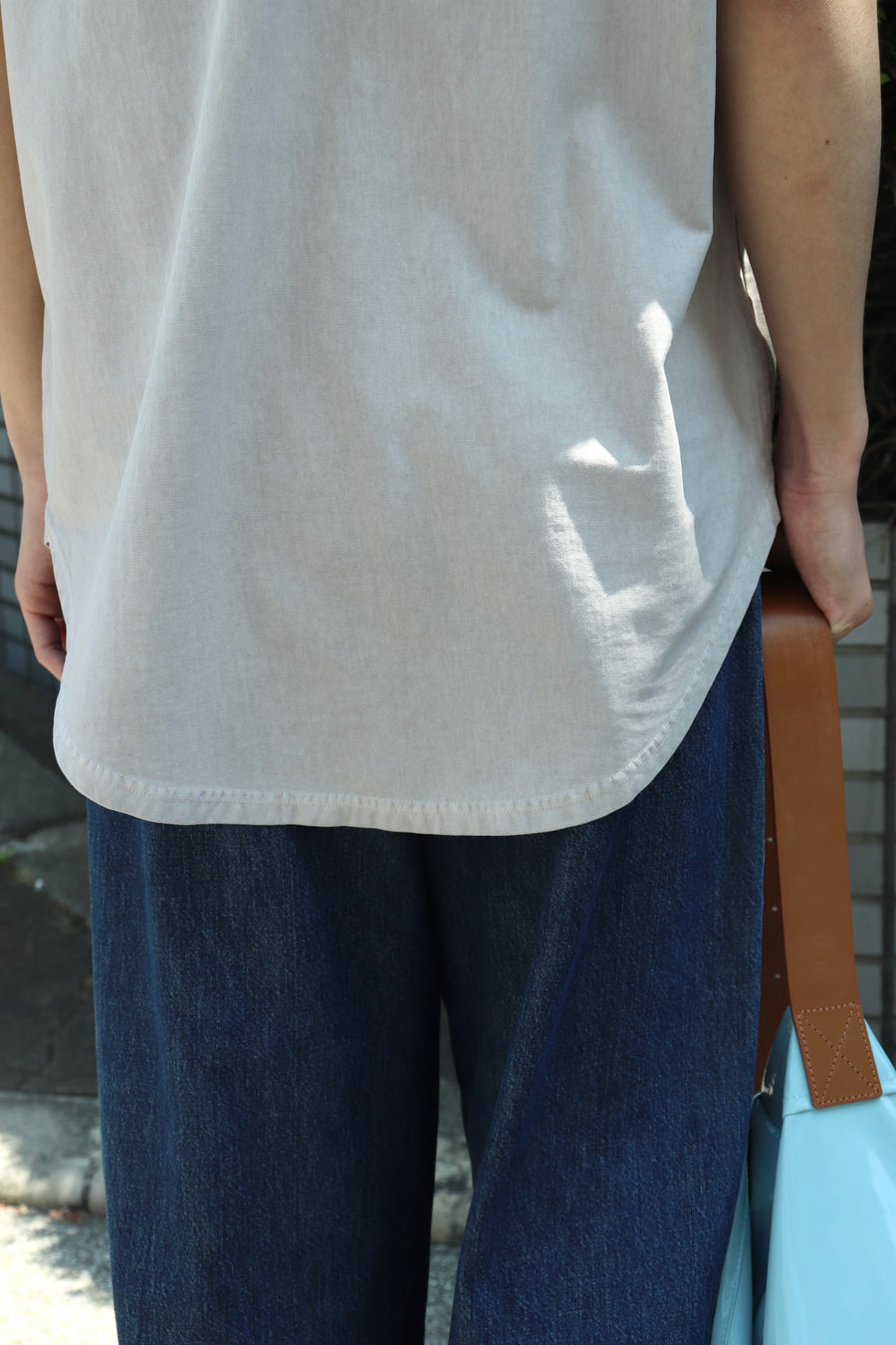 soe  Over Dye Round Hem Tall Tee(FADED L.PINK)