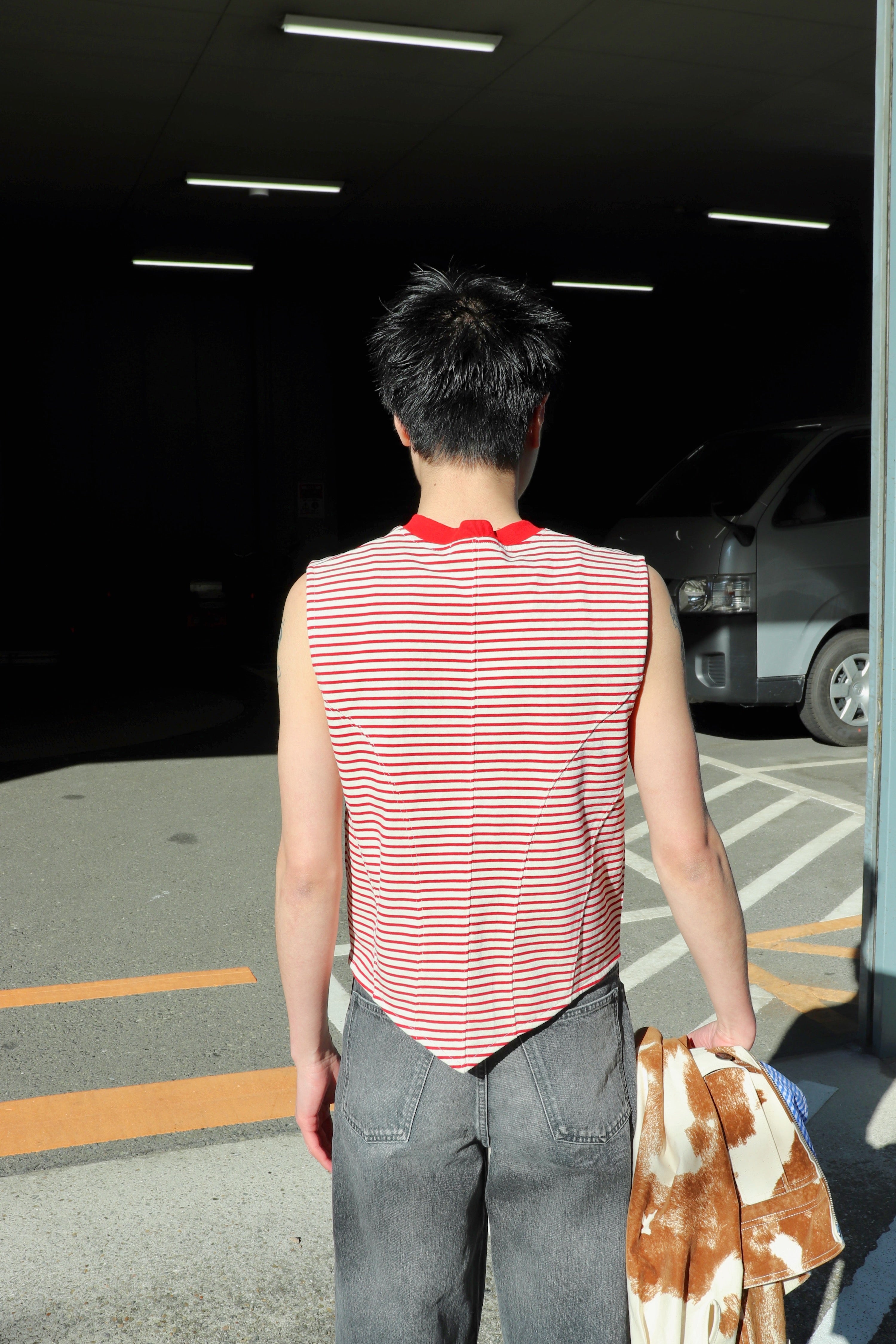 MASU ノースリーブ　23ss MASU(エムエーエスユー)のMARINE SLEEVELESS TOP REDの通販