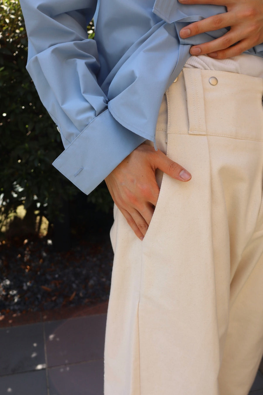 FILME FILLED  Waist Adjust Pants(ECRU)