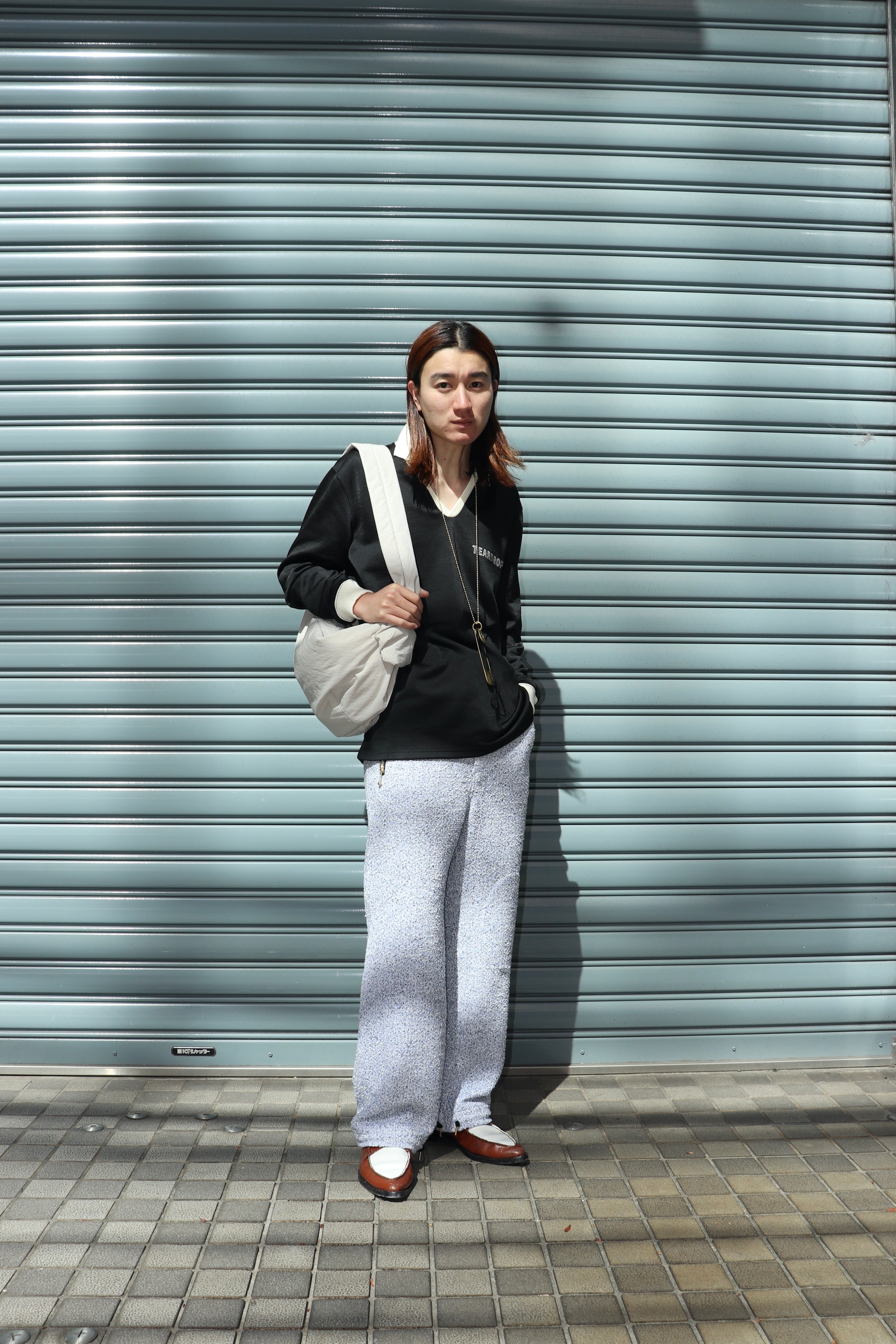 fluss(フルス)のCRUSH CYLINDER CROSS BAG L.GRAY(バッグ)の通販
