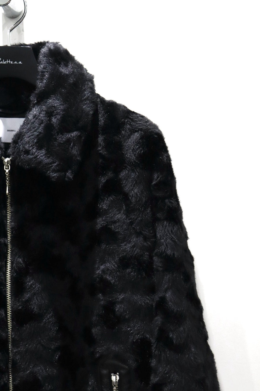 SUGARHILL(シュガーヒル)のFUR DOUBLE ZIP JACKET BLACKの通販