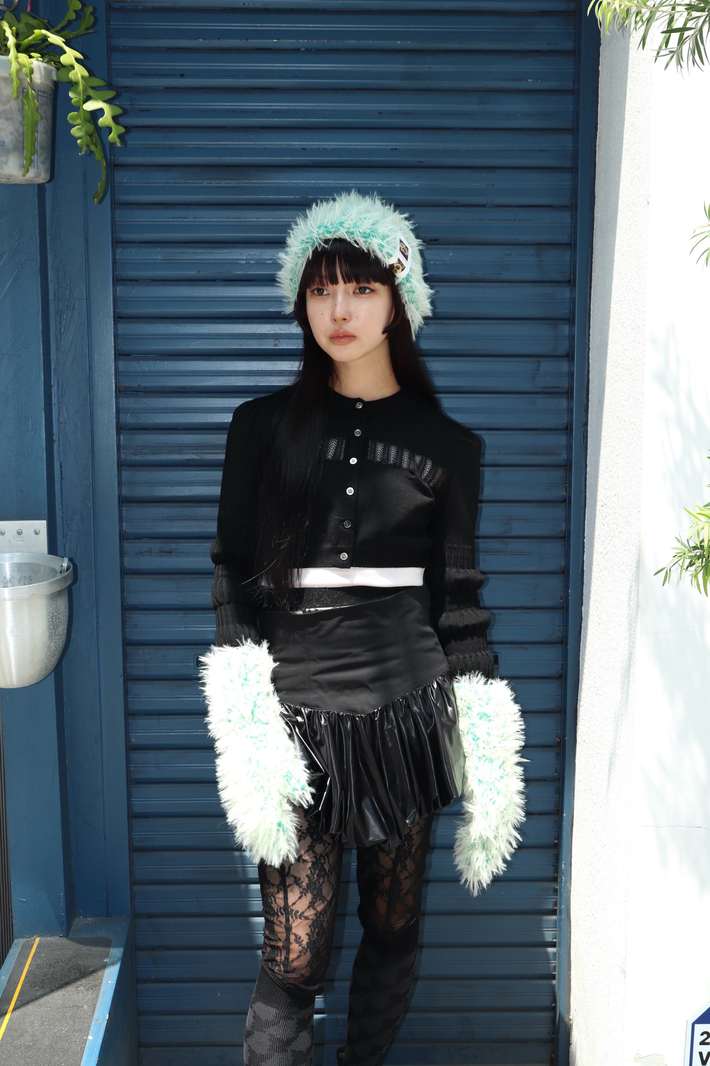 kotohayokozawa(コトハヨコザワ)のHAND KNIT BEANIE GREENの通販