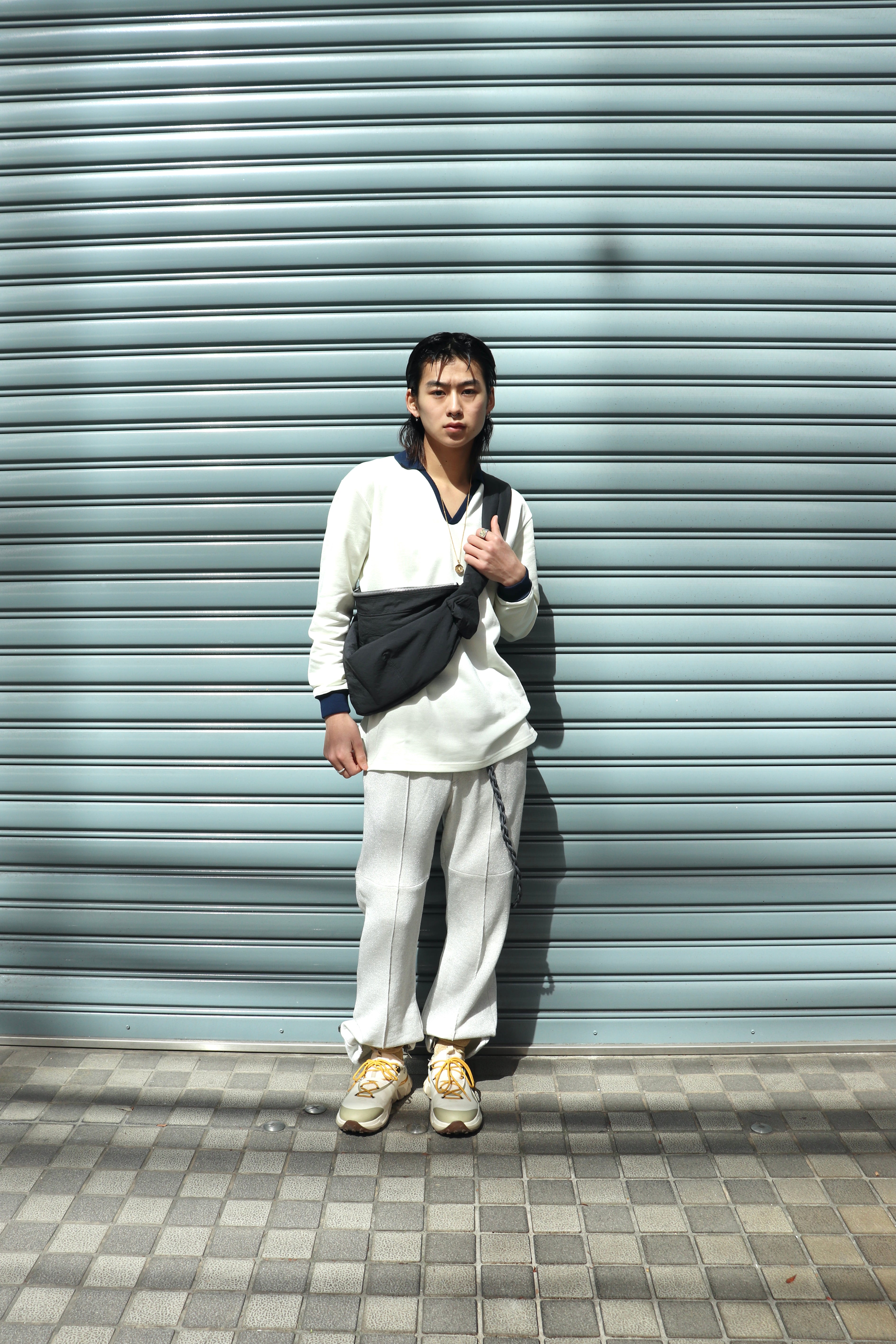 M*n様 fluss フルス ショルダーバッグ fluss(フルス)のCRUSH CYLINDER CROSS BAG BLACK(バッグ)の通販