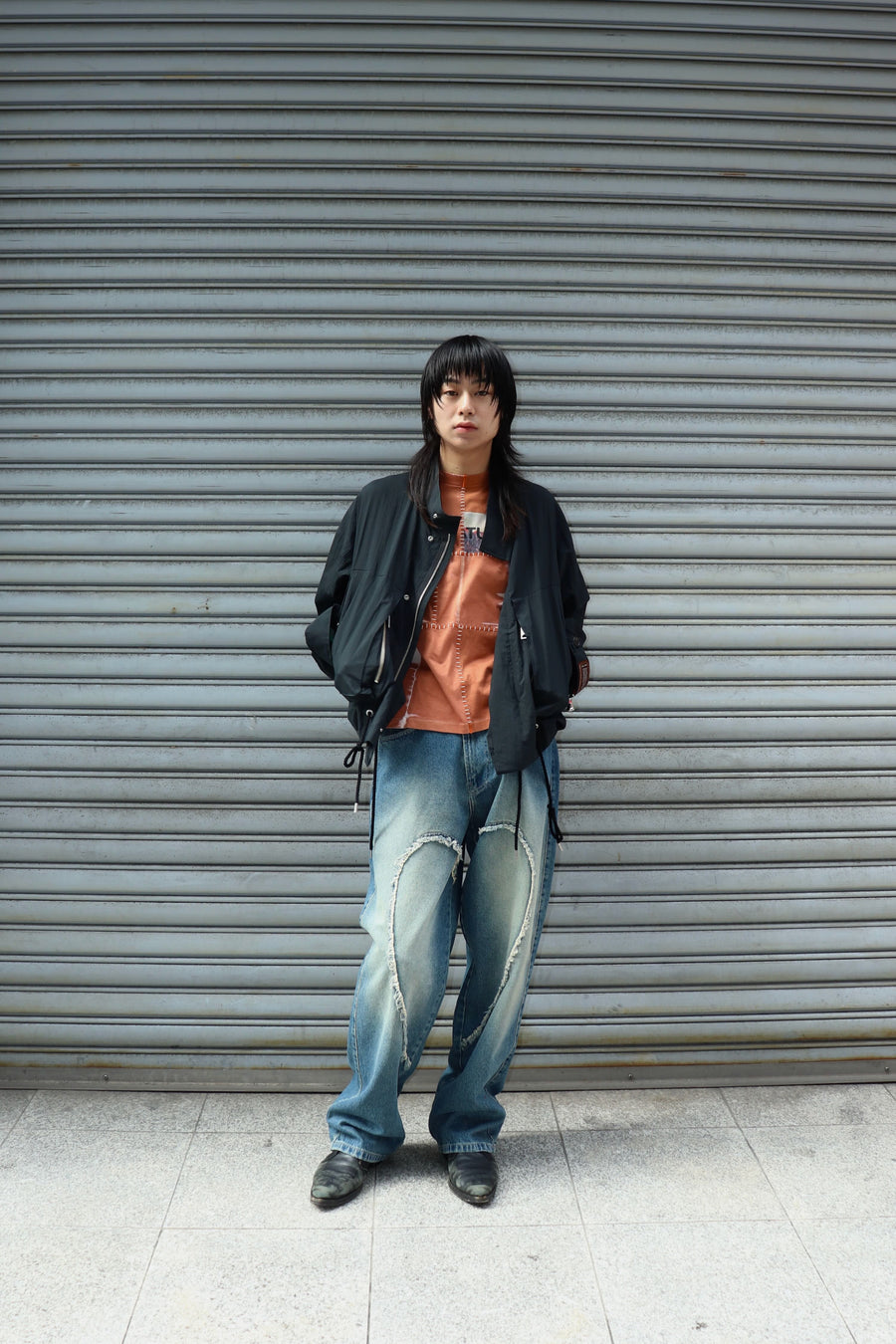 SPACE AVAILABLE  UP-CYCLED PLANT DYED TEE(ORANGE)