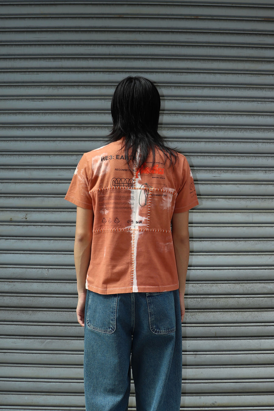 SPACE AVAILABLE  UP-CYCLED PLANT DYED TEE(ORANGE)