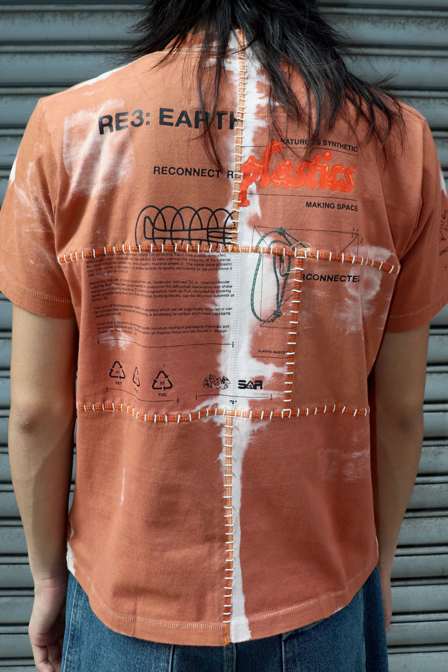 SPACE AVAILABLE  UP-CYCLED PLANT DYED TEE(ORANGE)