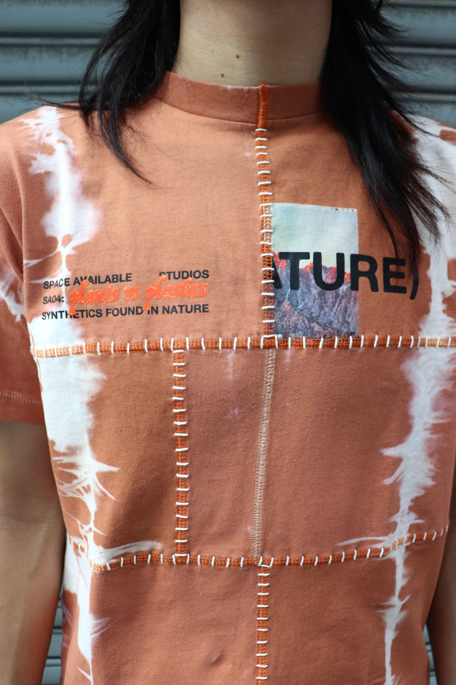 SPACE AVAILABLE  UP-CYCLED PLANT DYED TEE(ORANGE)