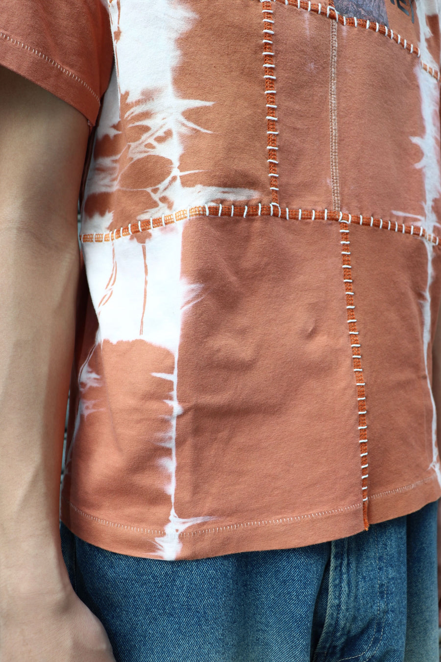 SPACE AVAILABLE  UP-CYCLED PLANT DYED TEE(ORANGE)