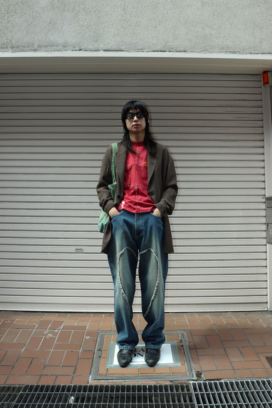 SPACE AVAILABLE  UP-CYCLED PLANT DYED TEE(RED)