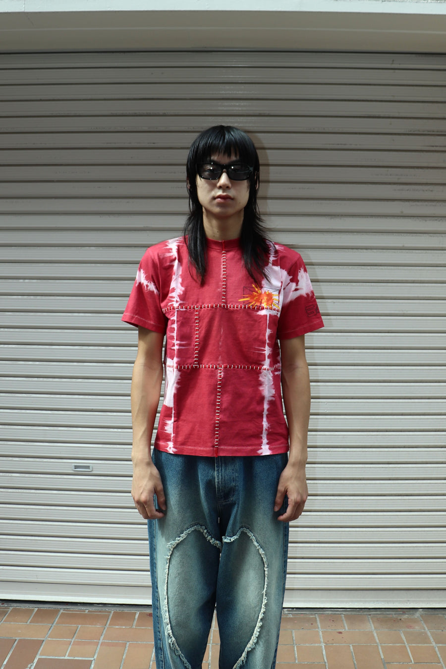 SPACE AVAILABLE  UP-CYCLED PLANT DYED TEE(RED)