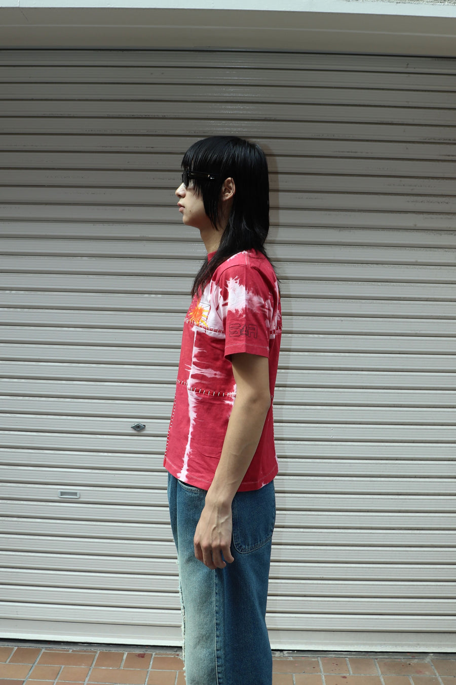 SPACE AVAILABLE  UP-CYCLED PLANT DYED TEE(RED)