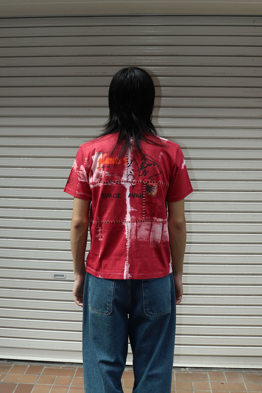 SPACE AVAILABLE  UP-CYCLED PLANT DYED TEE(RED)