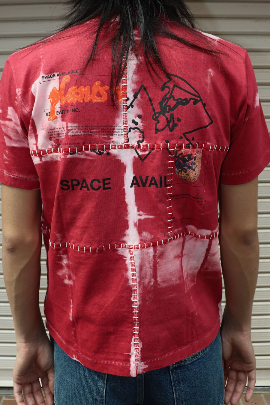 SPACE AVAILABLE  UP-CYCLED PLANT DYED TEE(RED)