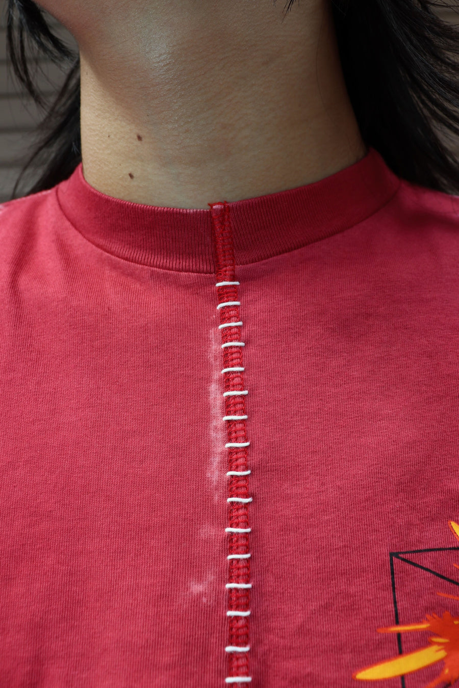 SPACE AVAILABLE  UP-CYCLED PLANT DYED TEE(RED)