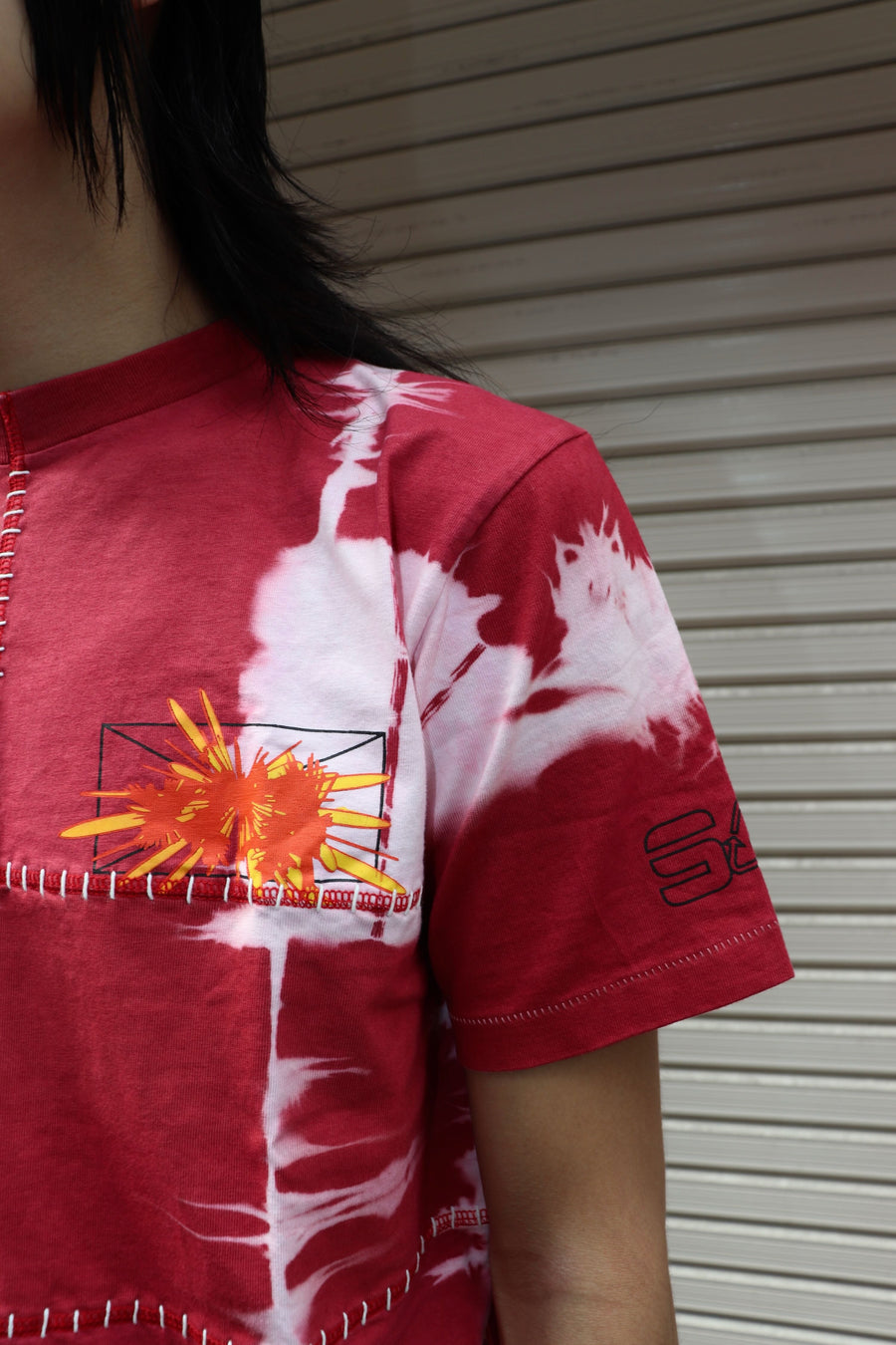 SPACE AVAILABLE  UP-CYCLED PLANT DYED TEE(RED)