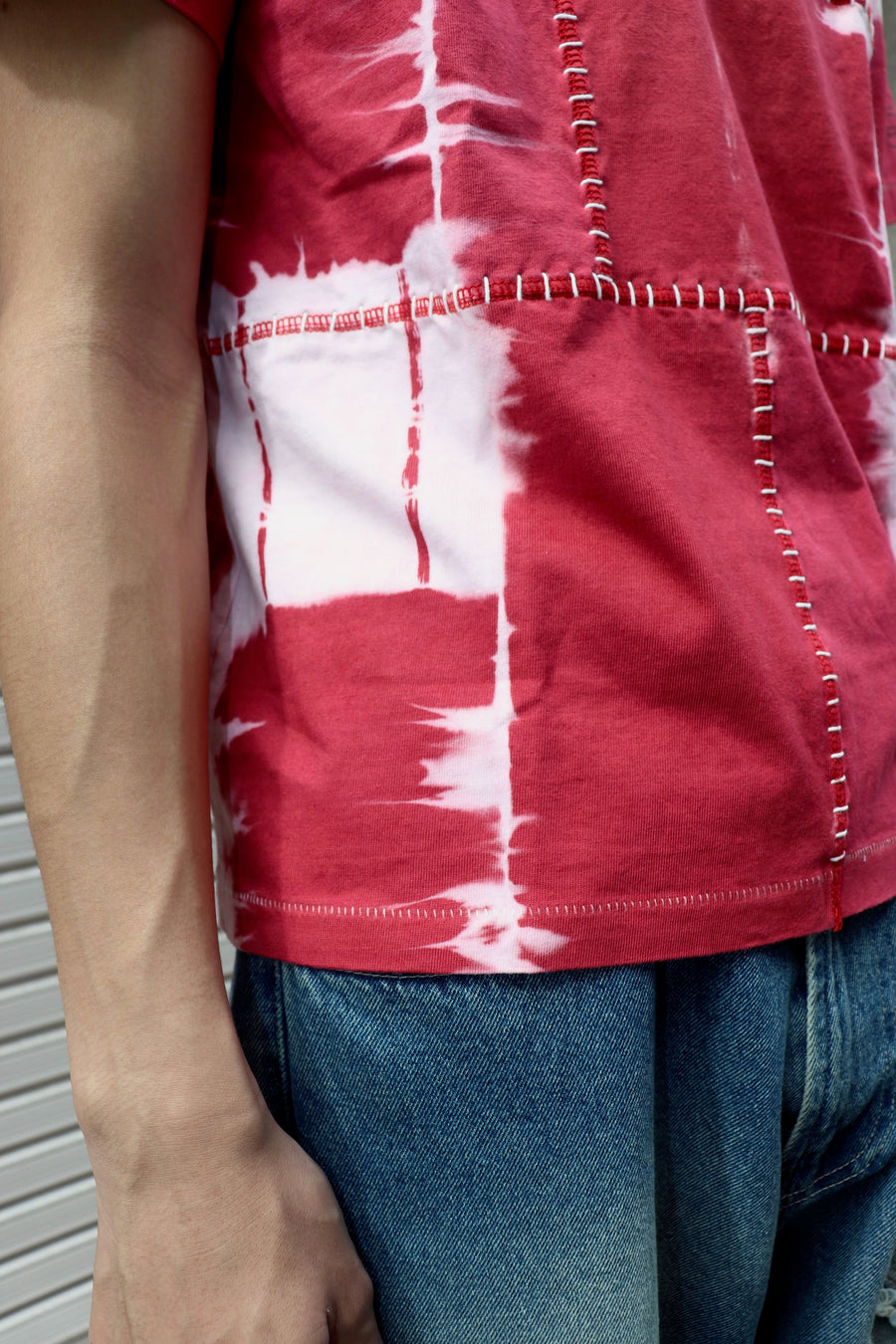 SPACE AVAILABLE  UP-CYCLED PLANT DYED TEE(RED)