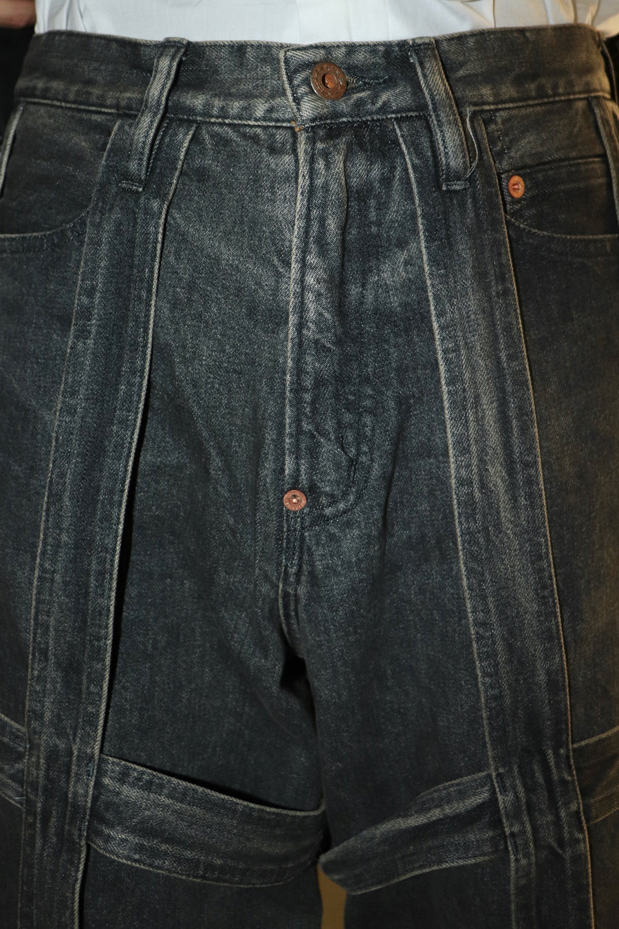 SUGARHILL  CAGED DENIM PANTS(BLACK)