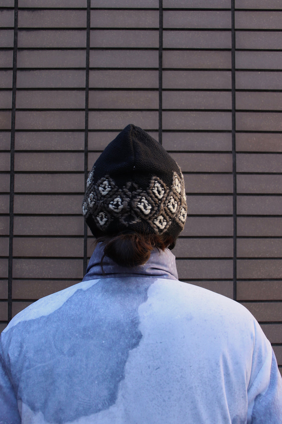 Children of the discordance  5G HAND EMBROIDERY NATIVE KNIT CAP(BLACK)
