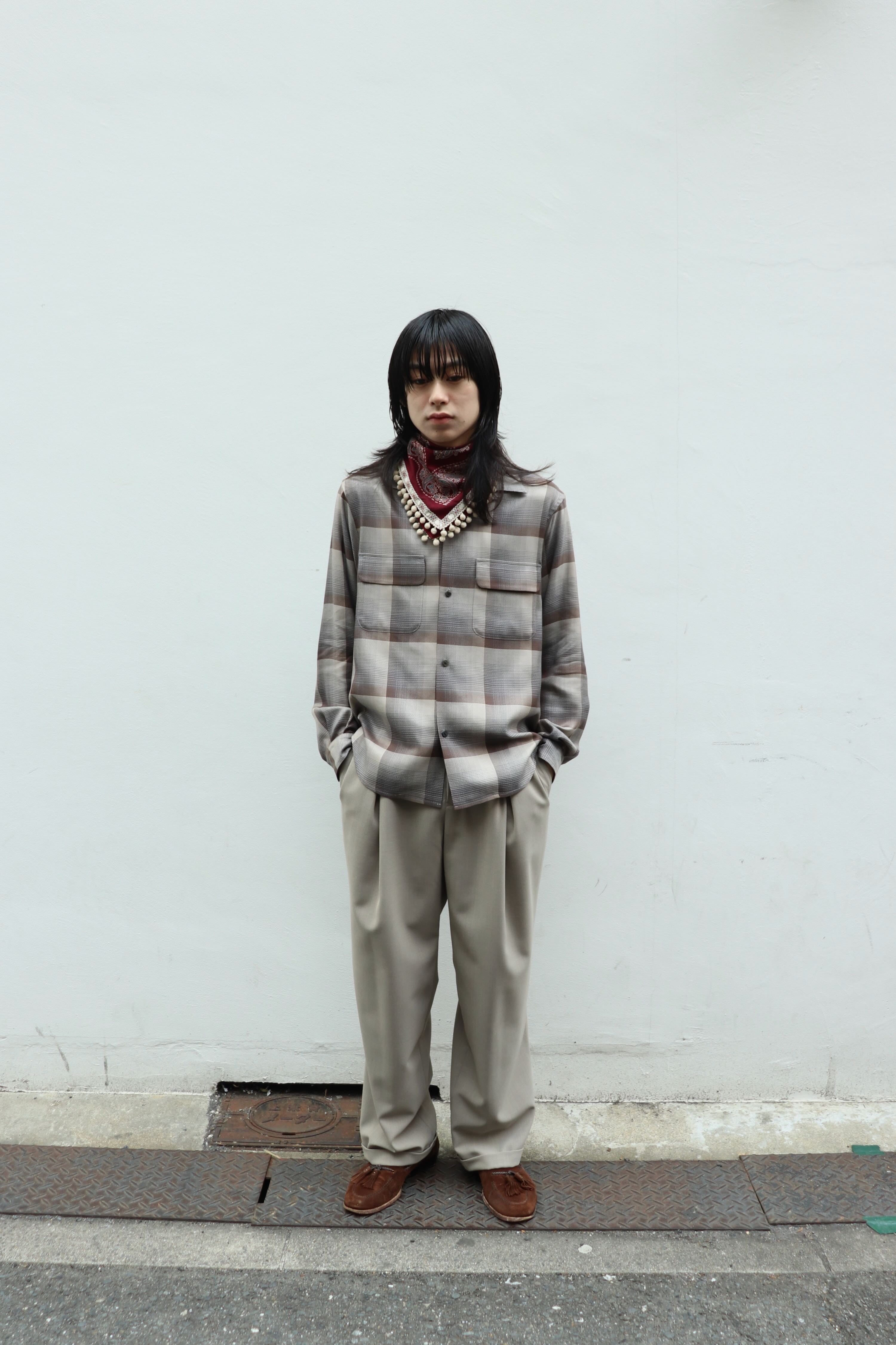 SUGARHILL(シュガーヒル)のOMBRE OPEN COLLAR SHIRT ECRU GRAYの通販