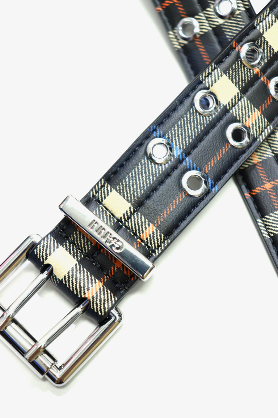 GANNI  Double Eyelet Belt Check Safety Pin