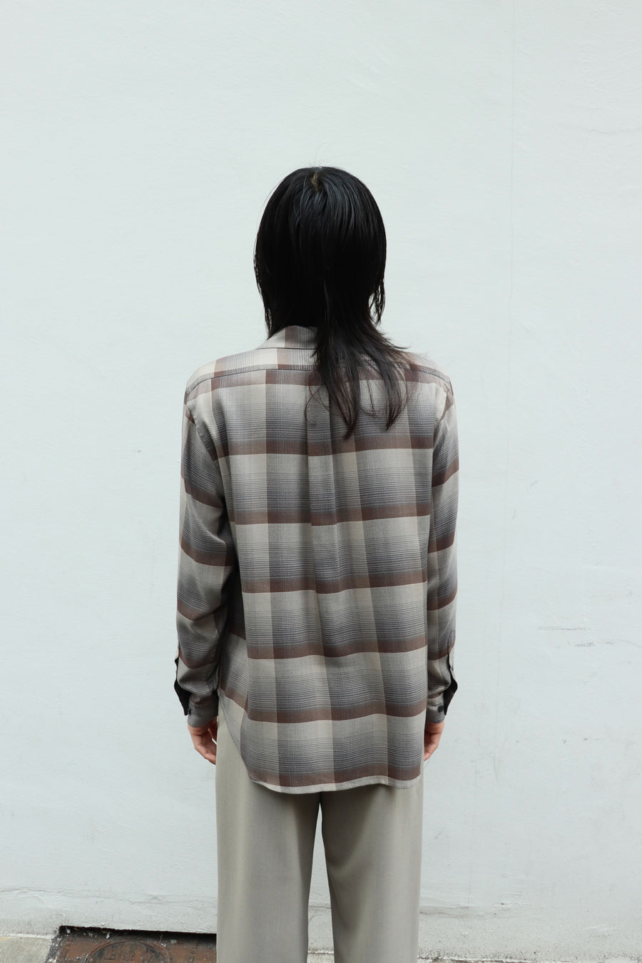SUGARHILL(シュガーヒル)のOMBRE OPEN COLLAR SHIRT ECRU GRAYの通販