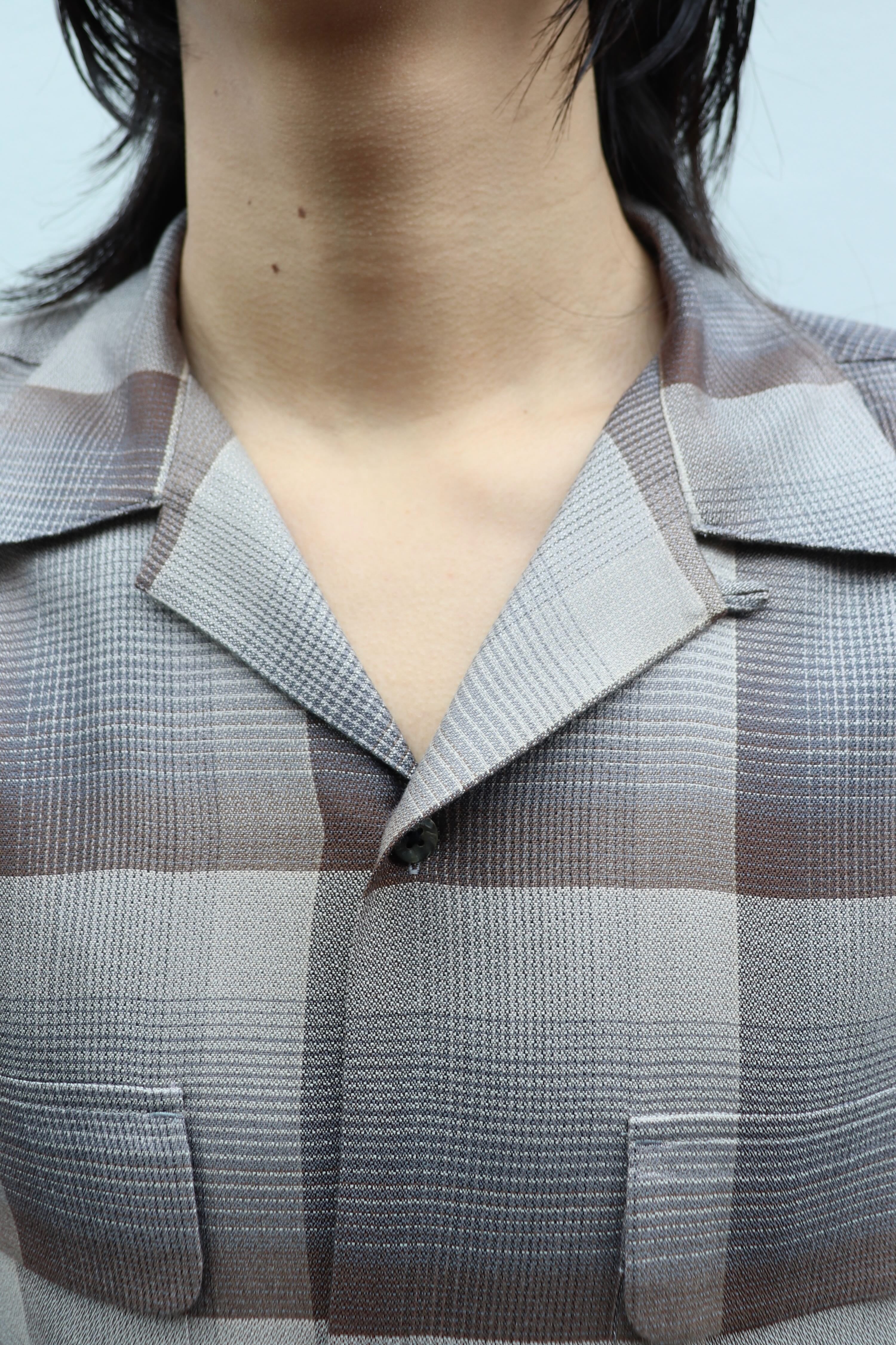 SUGARHILL(シュガーヒル)のOMBRE OPEN COLLAR SHIRT ECRU GRAYの通販