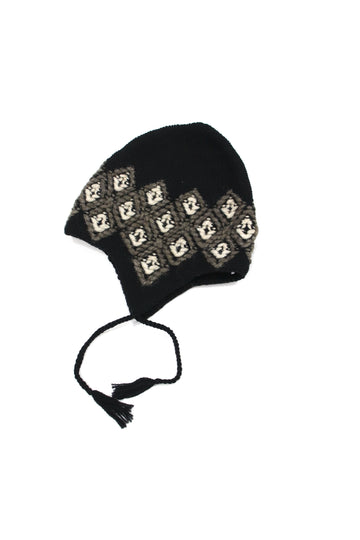 Children of the discordance  5G HAND EMBROIDERY NATIVE KNIT CAP(BLACK)