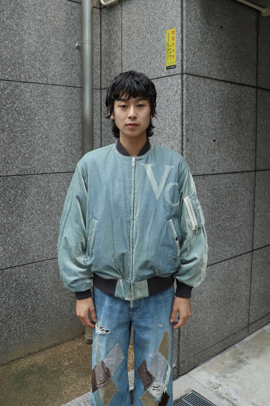 MASU(エムエーエスユー)のVC VELVET PUFFER BOMBER JACKET DUSTY BLUE