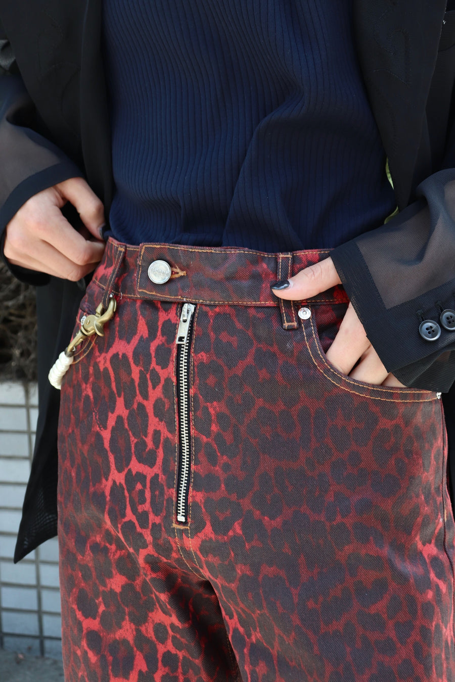 GANNI  Foil Denim Andi Cargo Jeans