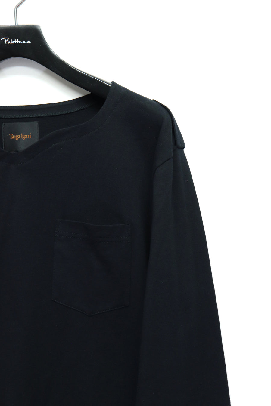 Taiga Igari  Epaulet L/S T-shirt(BLACK)