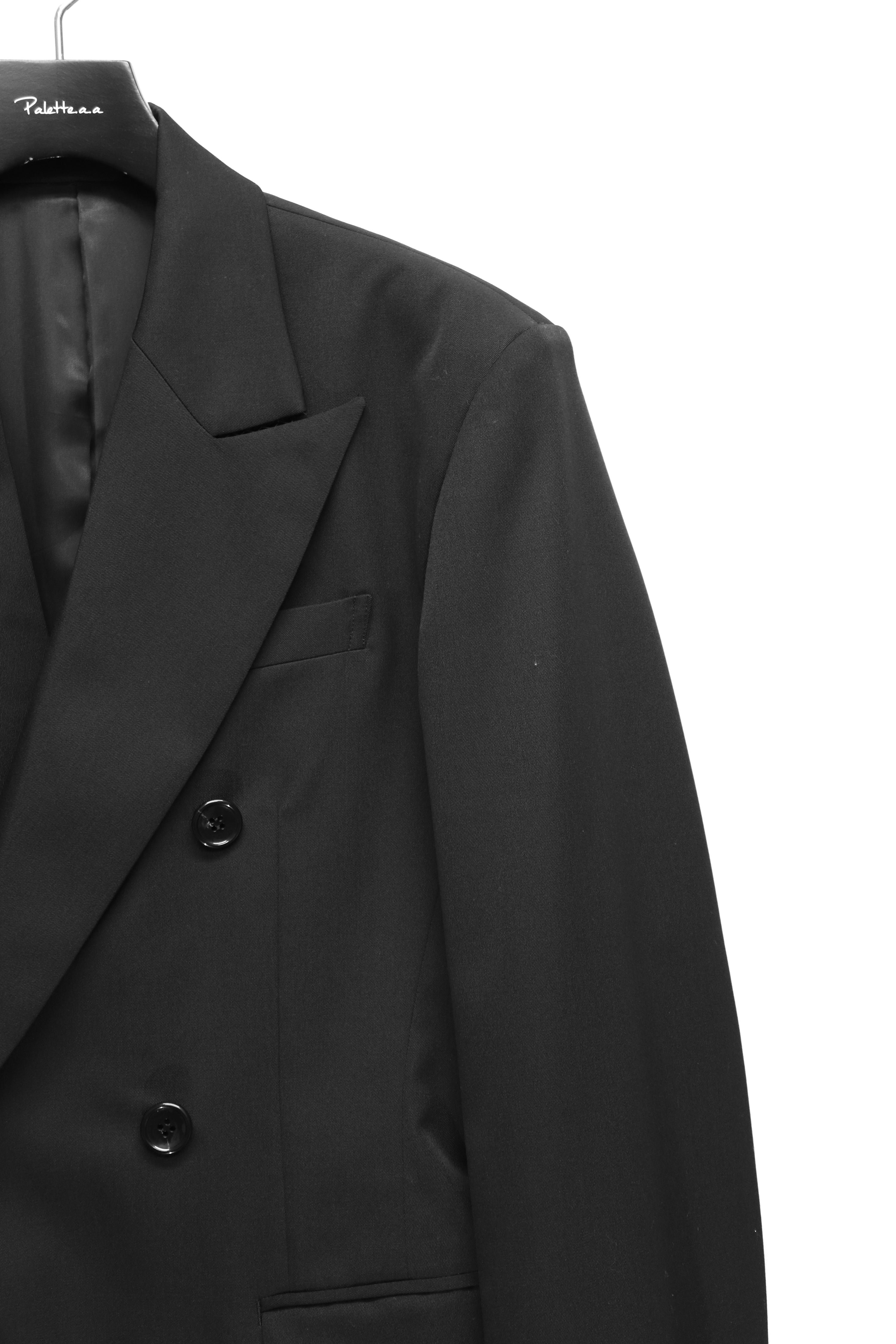 YUKI HASHIMOTO テーラードジャケット ブラック YUKI HASHIMOTO(ユウキハシモト)のDOUBLE BREASTED TAILORED JACKETの