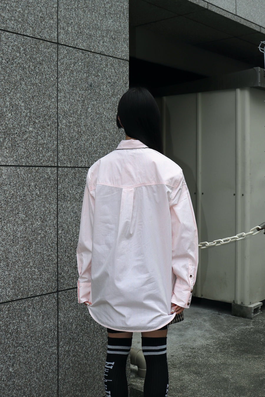 GANNI  Stripe Cotton Oversized Shirt