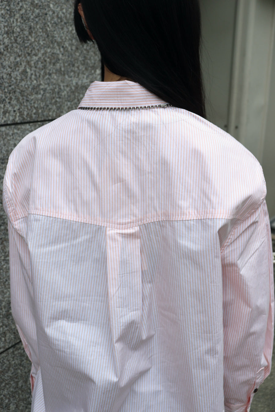 GANNI  Stripe Cotton Oversized Shirt