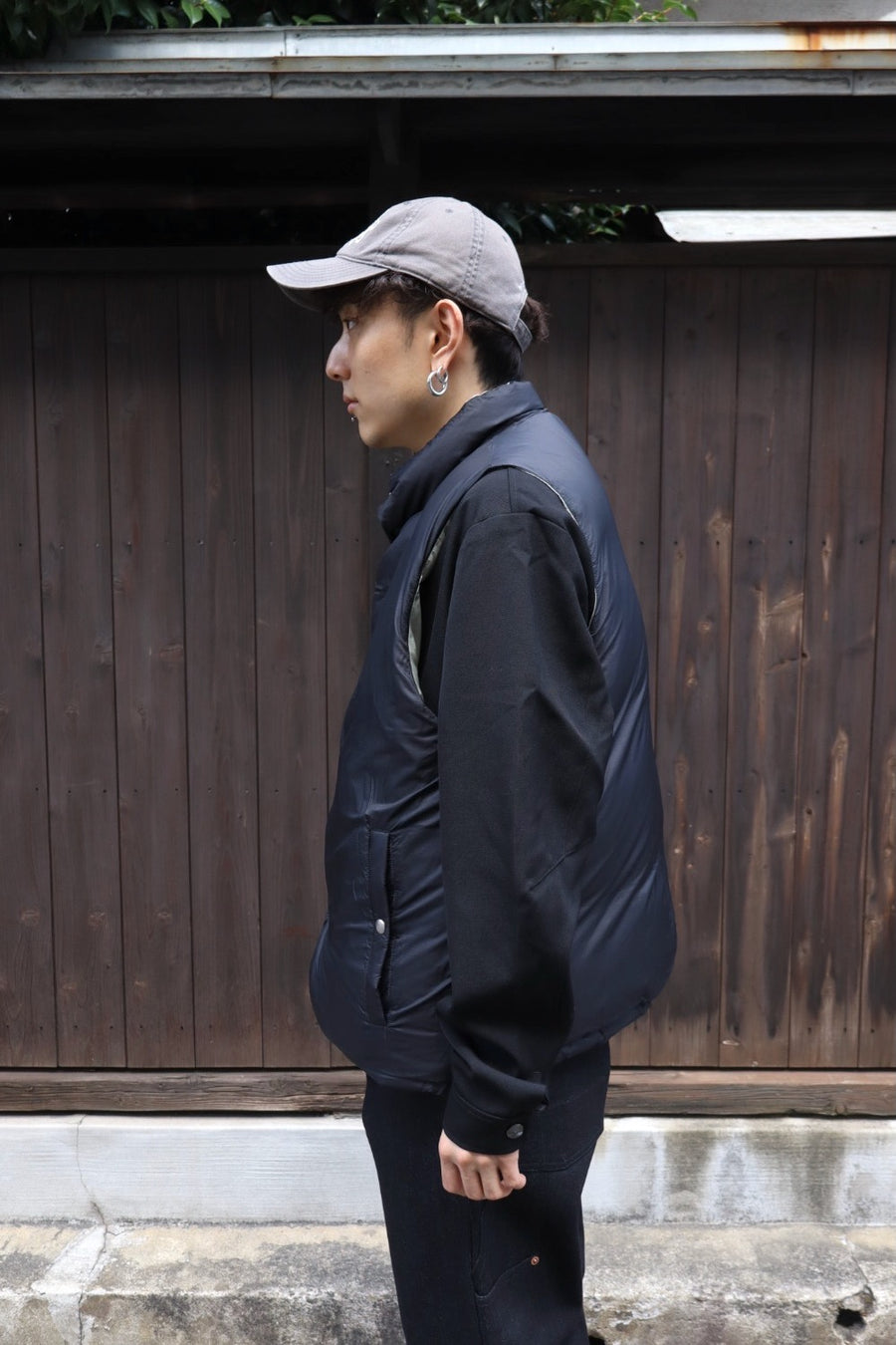 SUGARHILL  PUFFER REVERSIVLE VEST(SAGE × BLACK)