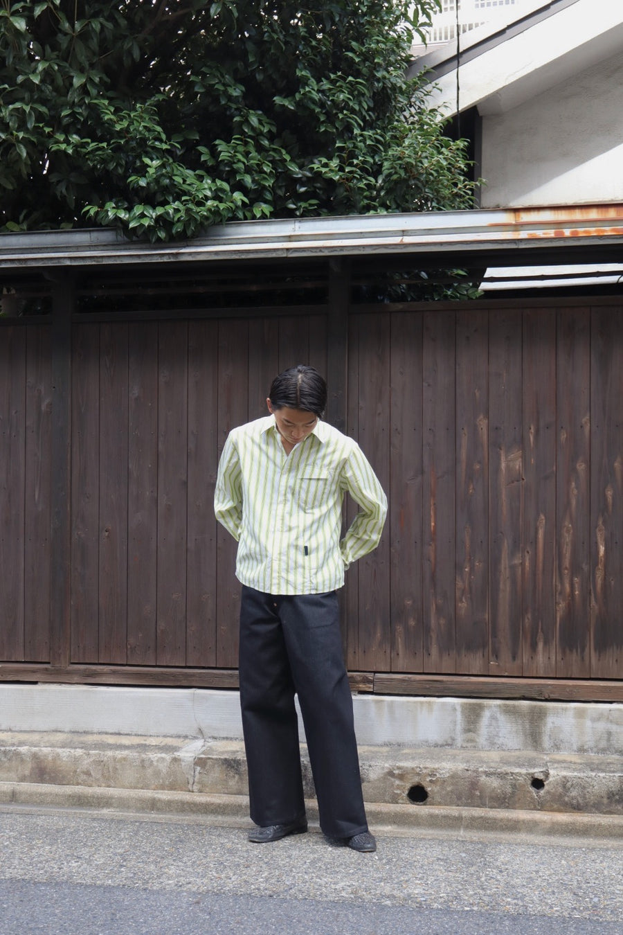 SUGARHILL  TWISTED HEATHER DENIM PANTS WIDE CUT(BLUE × BLACK)