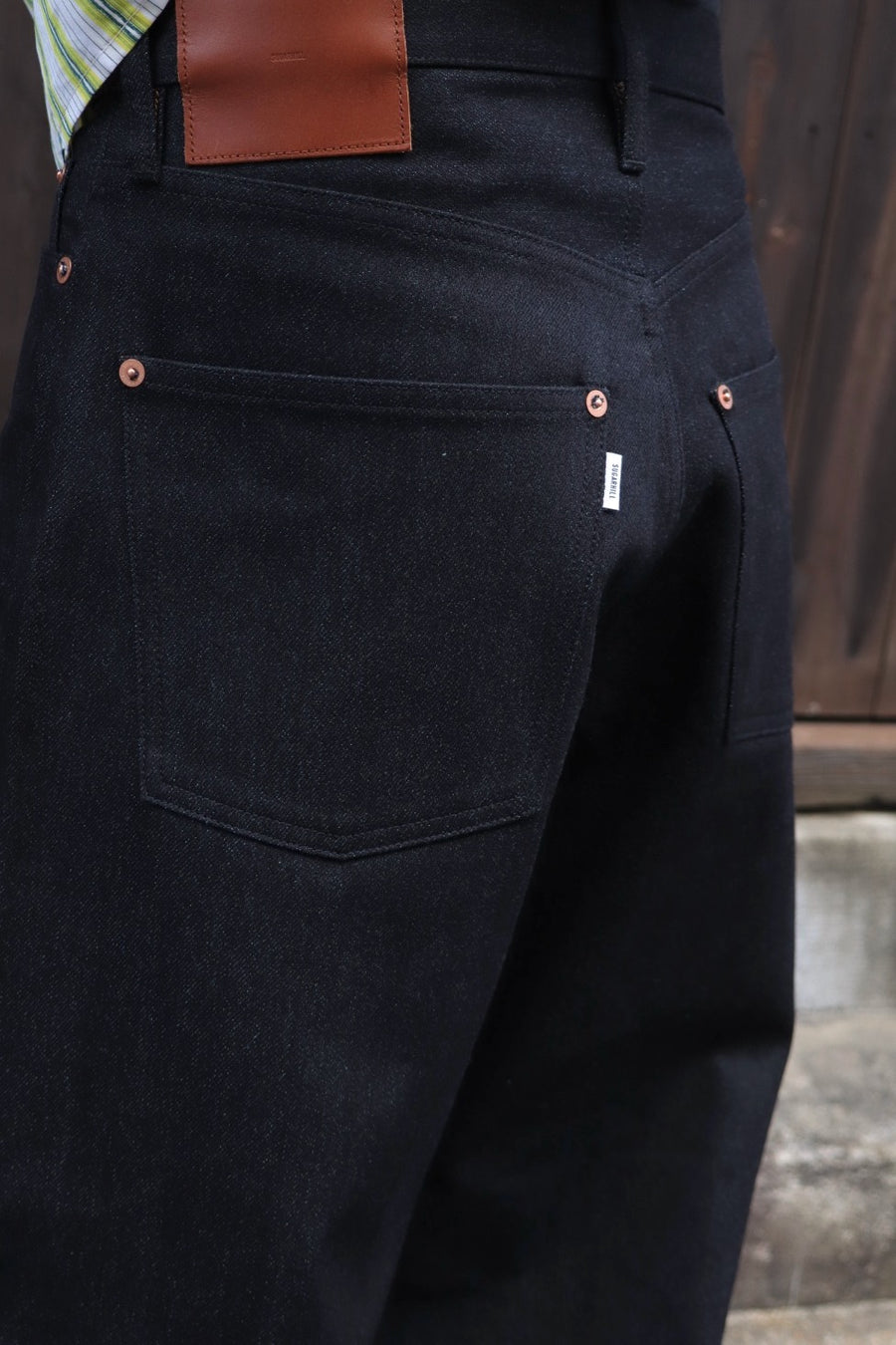 SUGARHILL  TWISTED HEATHER DENIM PANTS WIDE CUT(BLUE × BLACK)