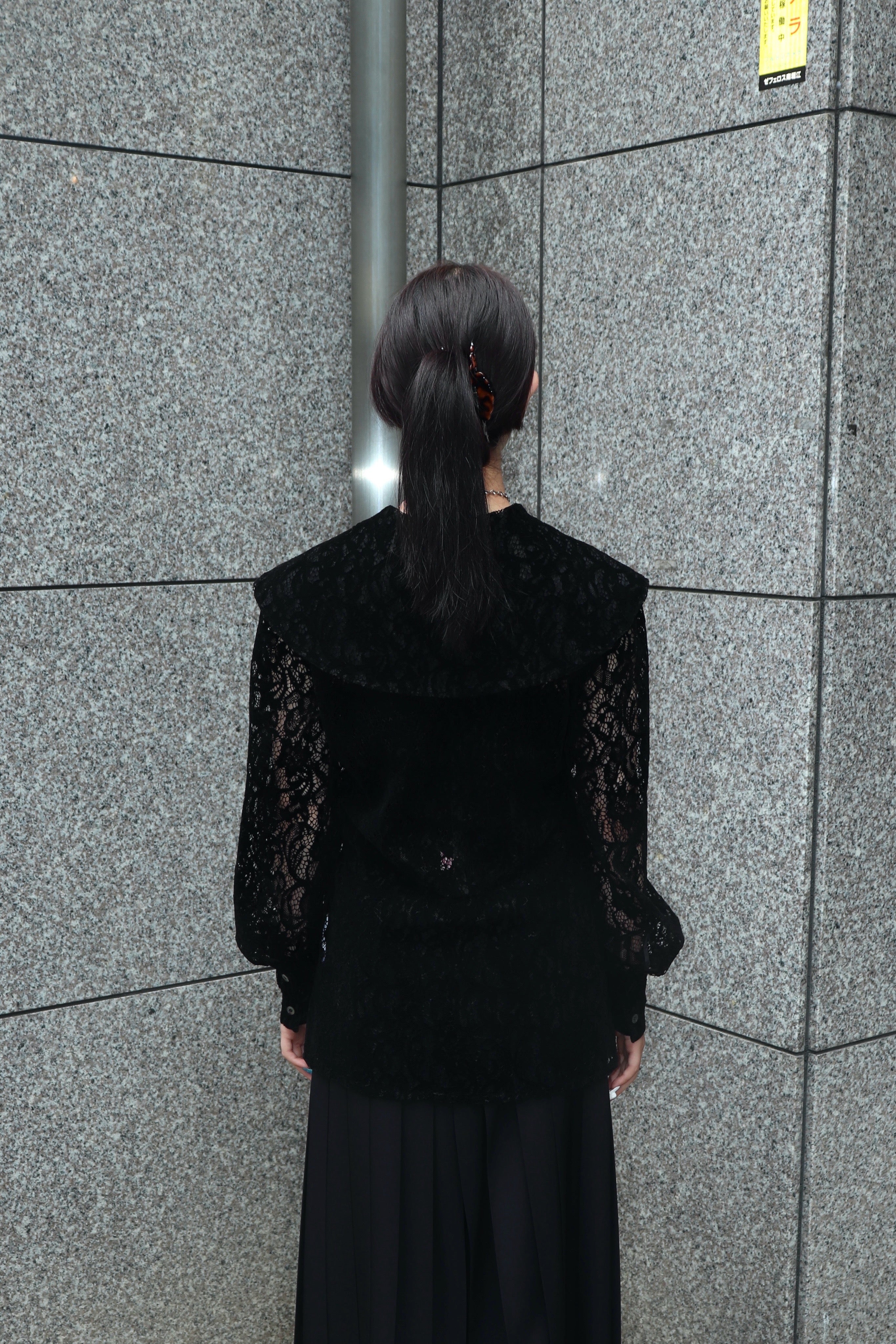 FETICO(フェティコ)のFLOCKED LACE SAILOR COLLAR BLOUSEの通販 