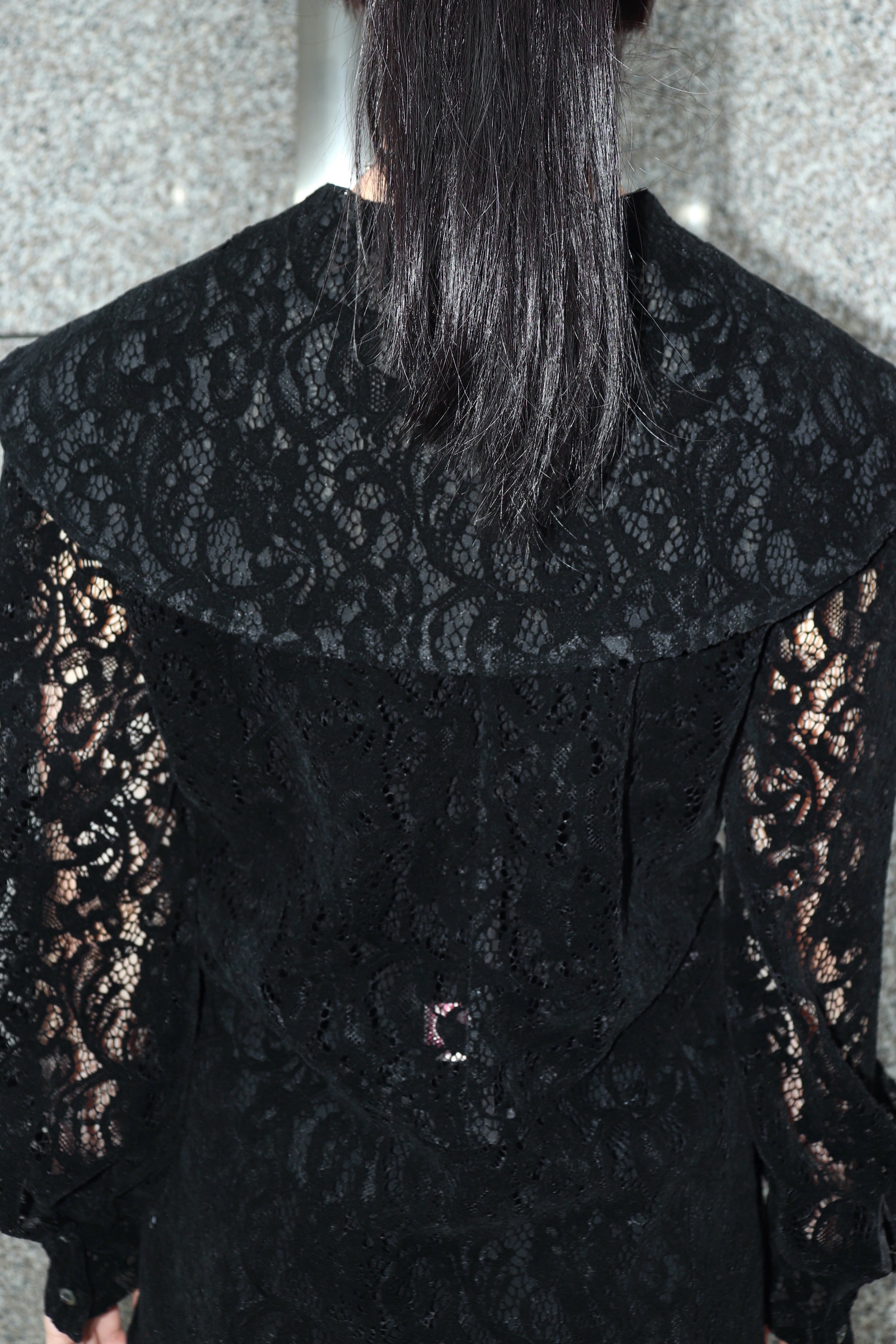 FETICO(フェティコ)のFLOCKED LACE SAILOR COLLAR BLOUSEの通販 