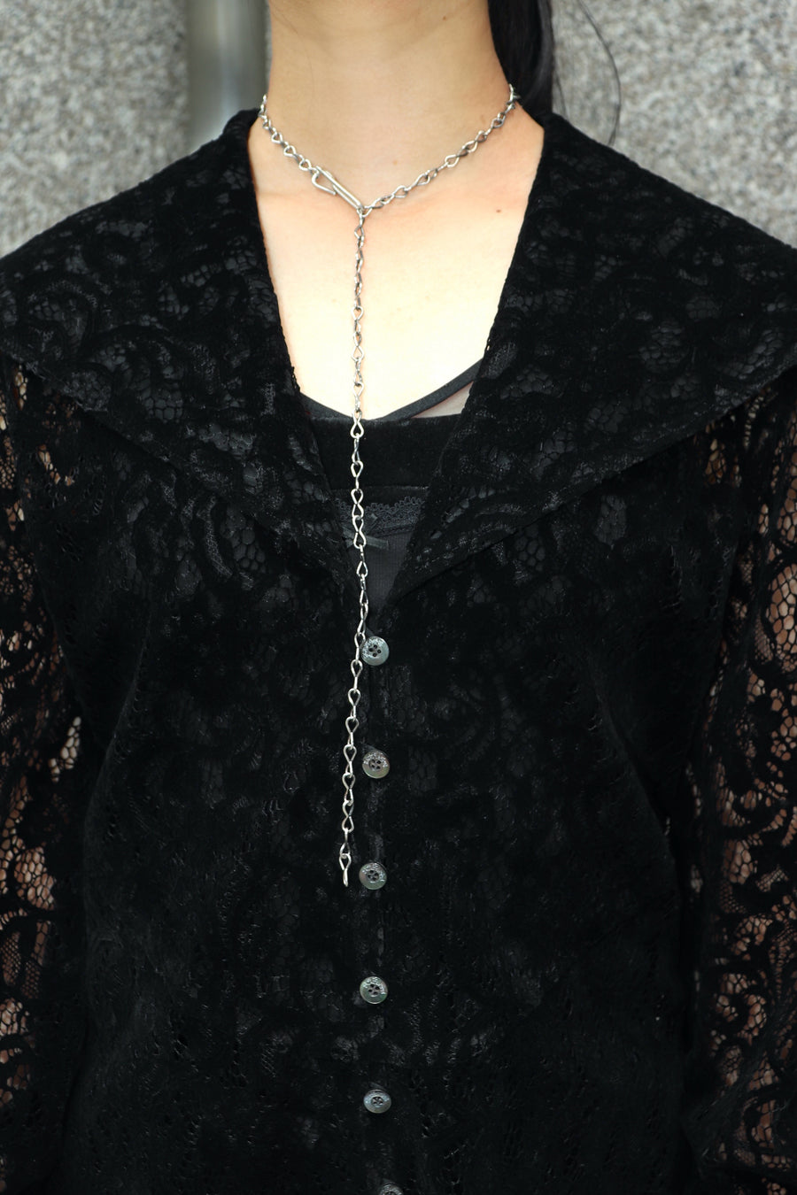FETICO(フェティコ)のFLOCKED LACE SAILOR COLLAR BLOUSEの通販