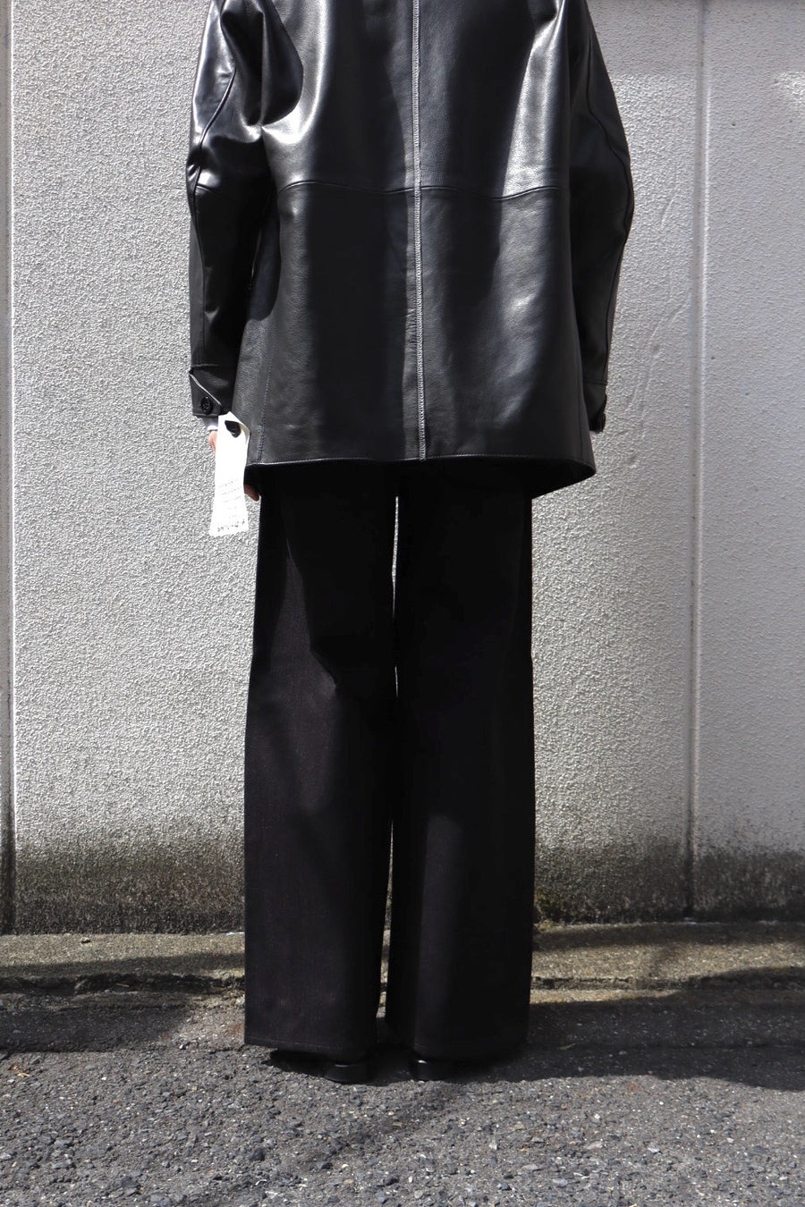 SUGARHILL  TWISTED HEATHER DENIM PANTS WIDE CUT(RED × BLACK)