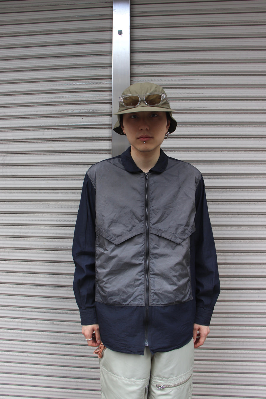 NULABEL  GARMENT DYED HYBRID SHIRT